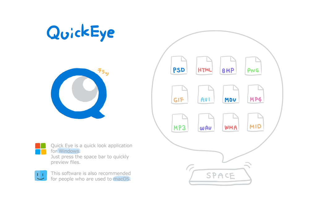 Quick Eye is a quick look application for Windows 10. Just press the space bar to quickly preview files. This software is also recommended for people who are used to macOS.